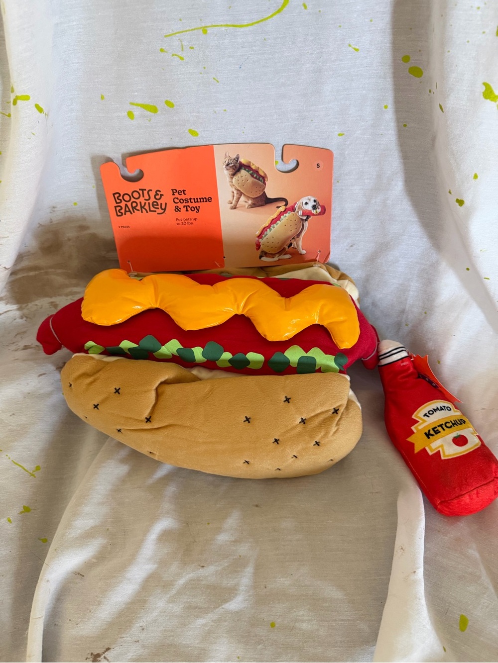 Boots & Barkley Yellow, Red & Tan Hot Dog Plush Pet Toy Set